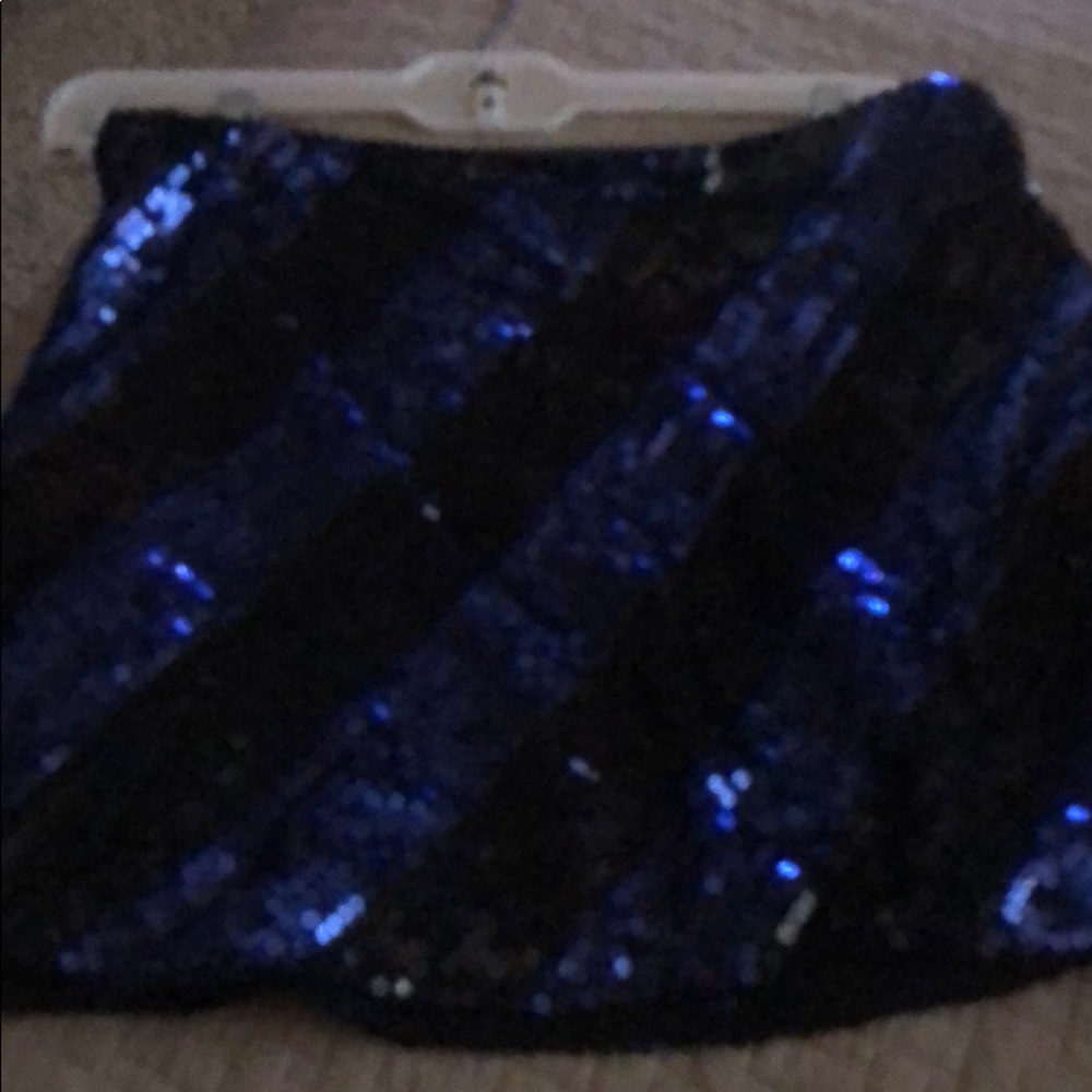 Black and blue sequined skirt size large